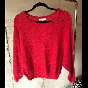 Red knitted sweater